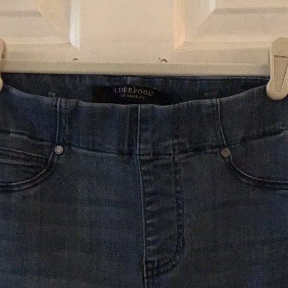 Liverpool Stella Indigo The Crop Pull on Elastic Waist Cuffed Jeans EUC 6P/28 - Picture 3 of 5